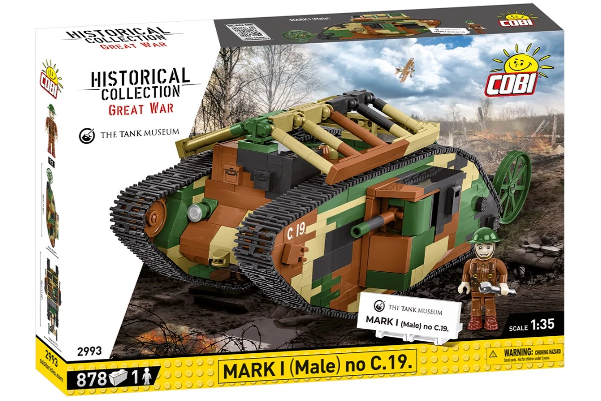 COBI-2993 - Mark I (Férfi) No. C.19 Harckocsi  – 100% kompatibilis minden más kedvelt márkával