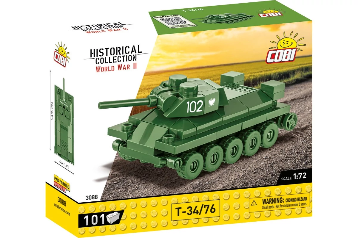 COBI-3088 – T-34/76 – szovjet közepes harckocsi – 100% kompatibilis minden más kedvelt márkával