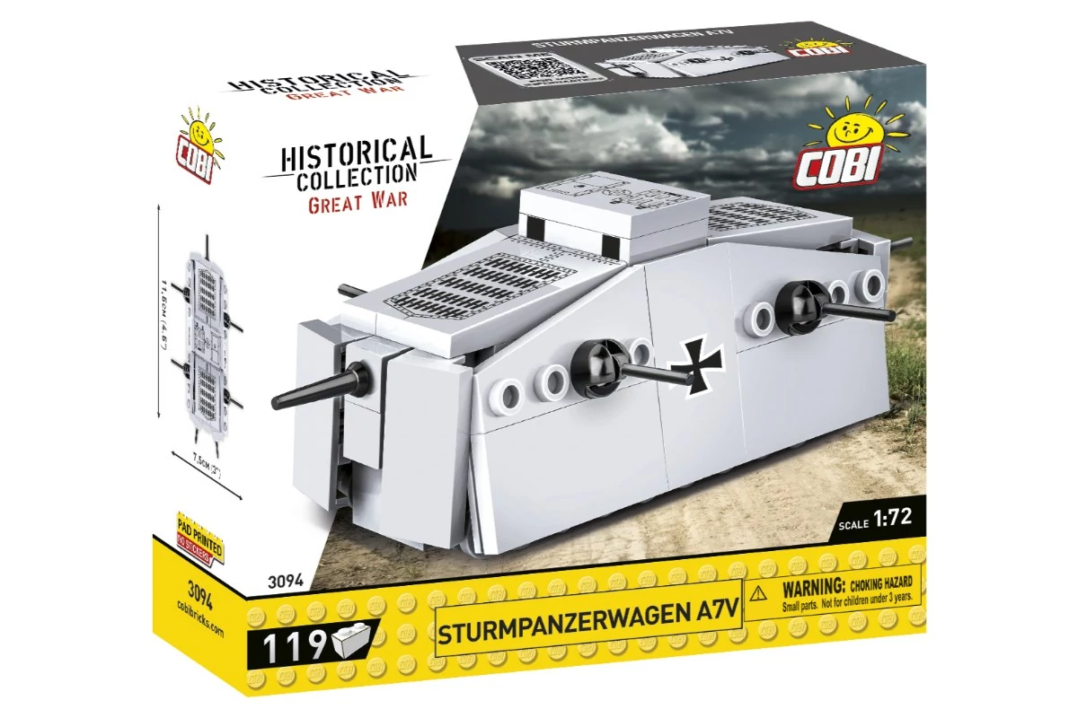 COBI-3094 – Sturmpanzerwagen A7V – német nehéz harckocsi – 100% kompatibilis minden más kedvelt márkával
