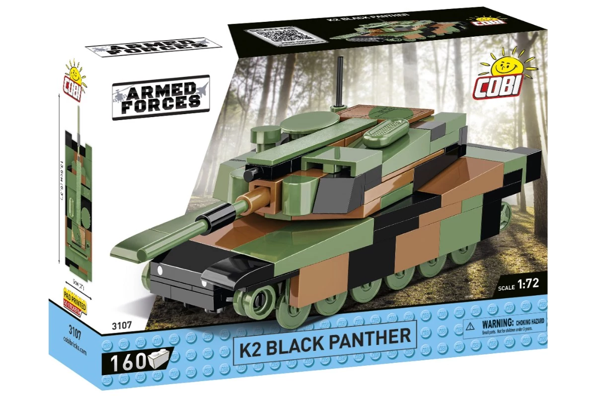 COBI-3107 – K2 Black Panther – dél-koreai harckocsi – 100% kompatibilis minden más kedvelt márkával