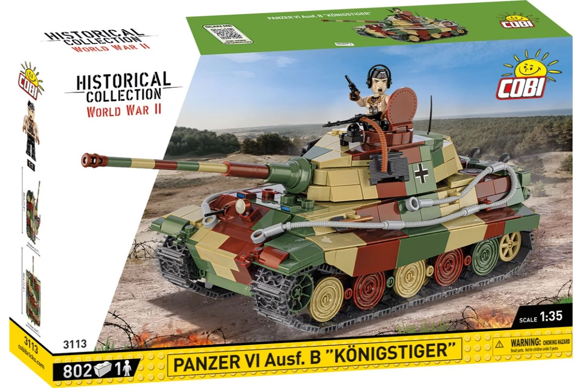 COBI-3113 – Panzer VI Ausf. B „Königstiger” – német nehéz harckocsi – 100% kompatibilis minden más kedvelt márkával