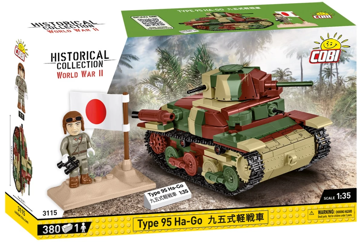 COBI-3115 – Type 95 Ha-Go – japán könnyű harckocsi – 100% kompatibilis minden más kedvelt márkával