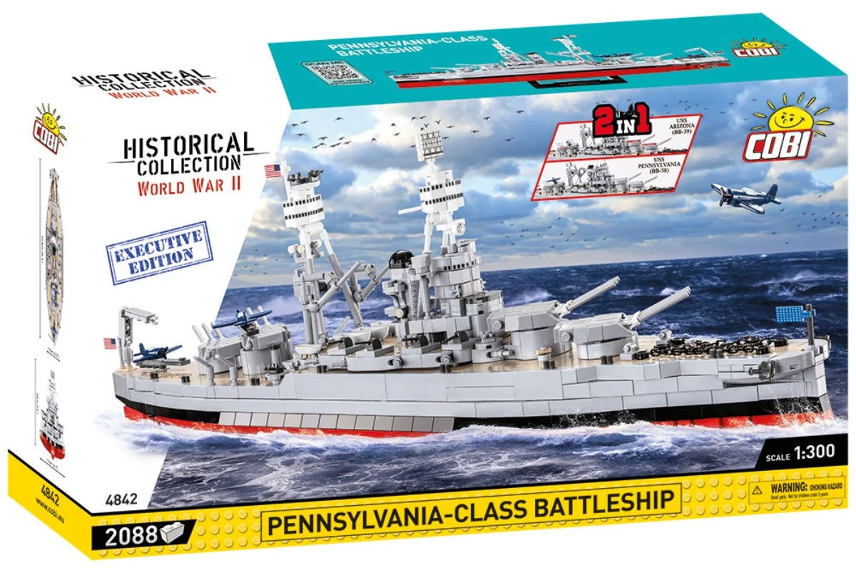 COBI 4842 – Pennsylvania-osztályú csatahajó (2 az 1-ben) – Executive Edition építőjáték – 100% kompatibilis minden más kedvelt márkával