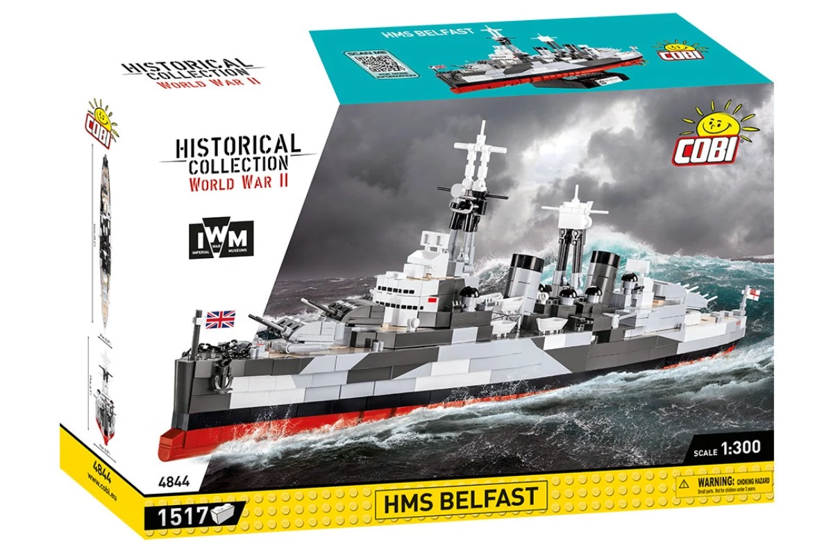 COBI 4844 – HMS Belfast – brit könnyűcirkáló építőjáték – 100% kompatibilis minden más kedvelt márkával