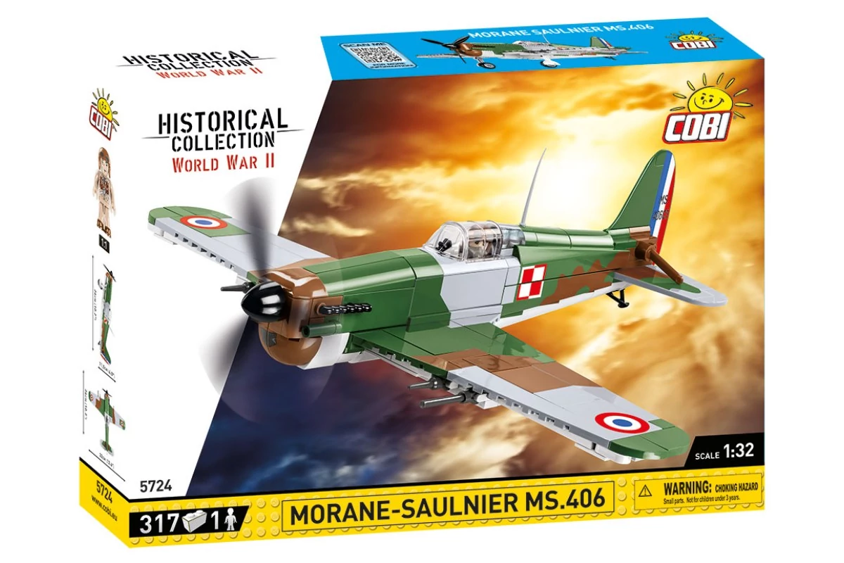 COBI-5724 – Morane-Saulnier MS.406 – francia vadászrepülőgép – 100% kompatibilis minden más kedvelt márkával