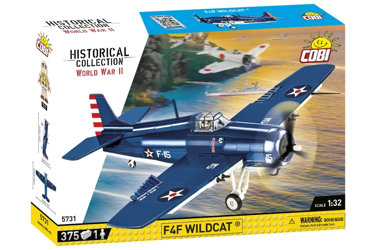 COBI-5731 – F4F Wildcat – amerikai vadászrepülőgép – 100% kompatibilis minden más kedvelt márkával