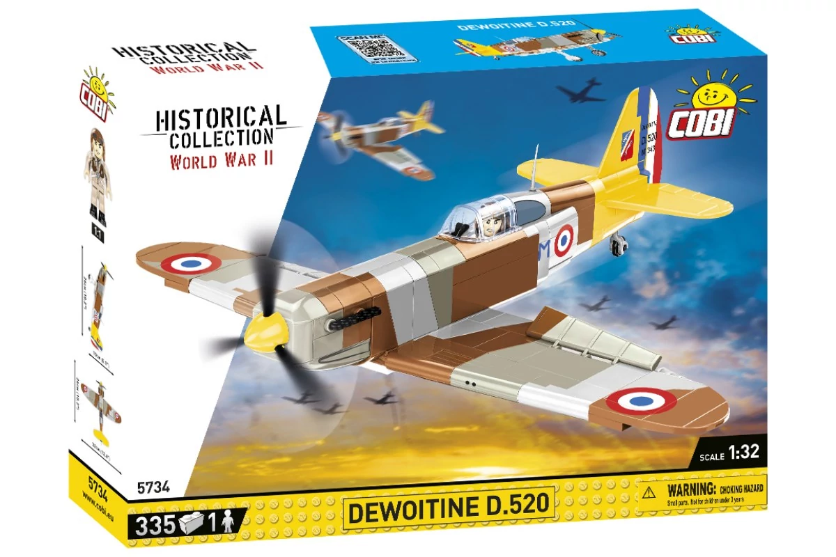 COBI-5734 – Dewoitine D.520 – francia vadászrepülőgép – 100% kompatibilis minden más kedvelt márkával