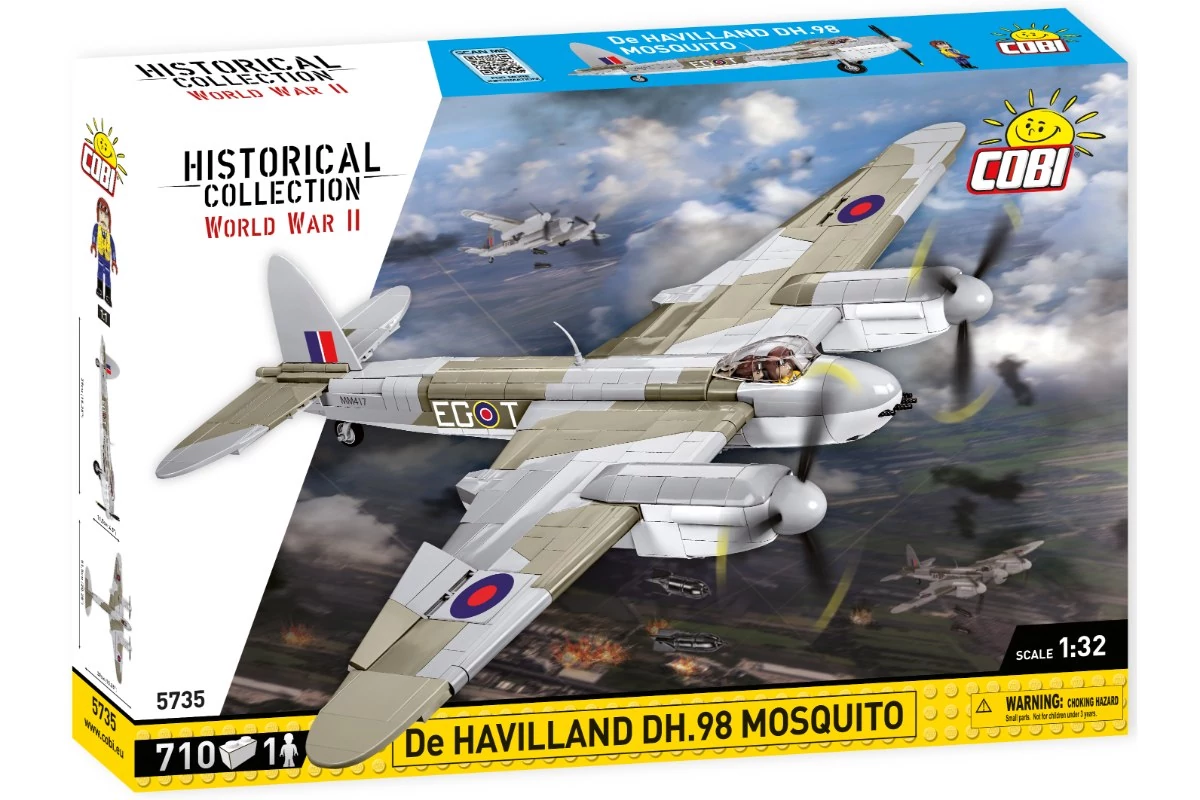 COBI-5735 – De Havilland DH.98 Mosquito – brit többcélú repülőgép – 100% kompatibilis minden más kedvelt márkával