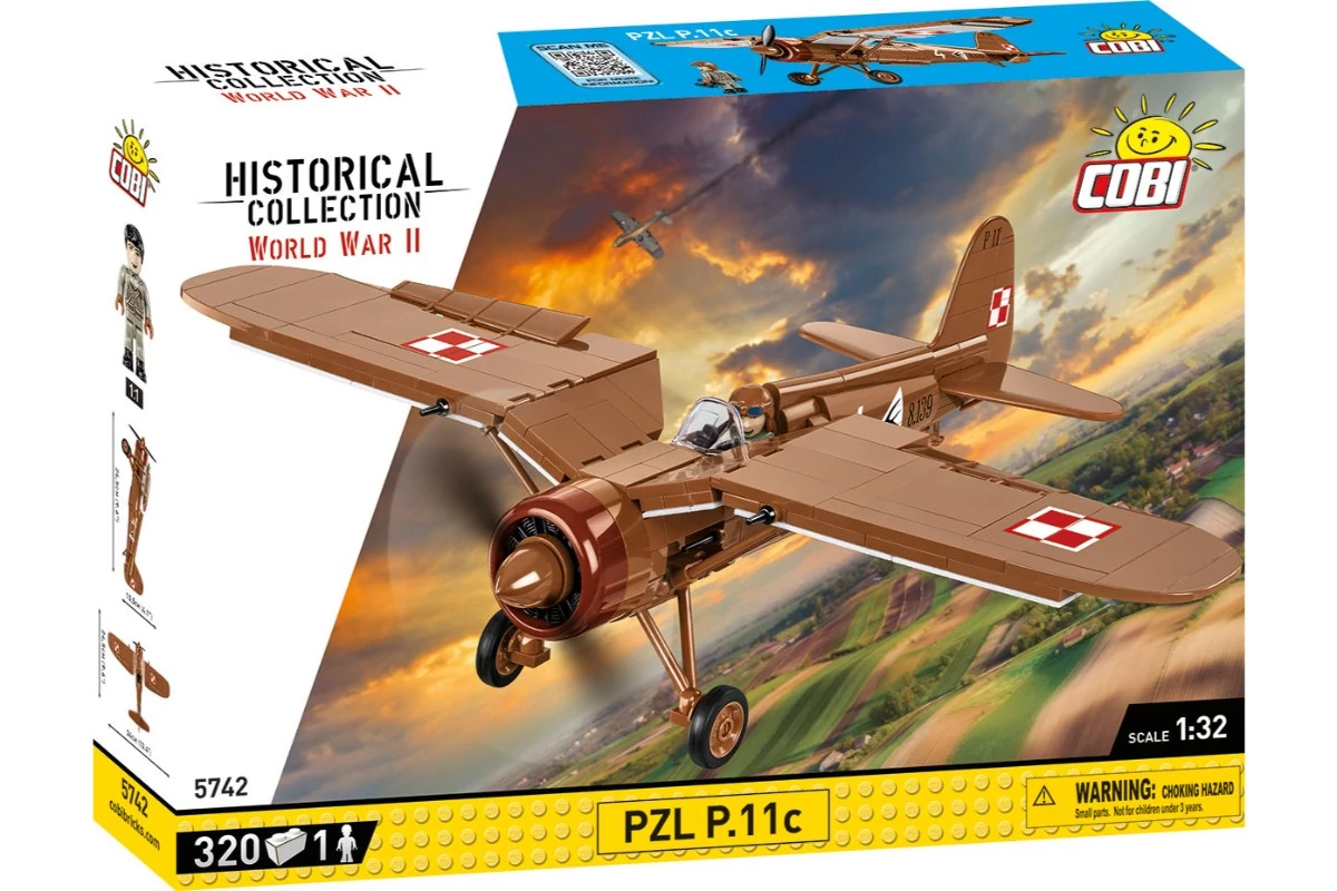 COBI-5742 – PZL P.11c – lengyel vadászrepülőgép – 100% kompatibilis minden más kedvelt márkával
