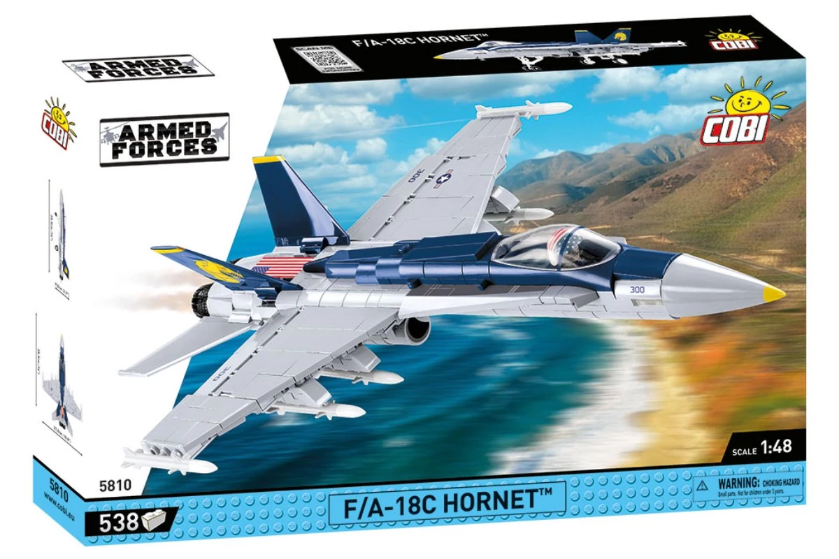 COBI-5810 – F/A-18C Hornet – Amerikai vadászbombázó építőjáték – 100% kompatibilis minden más kedvelt márkával