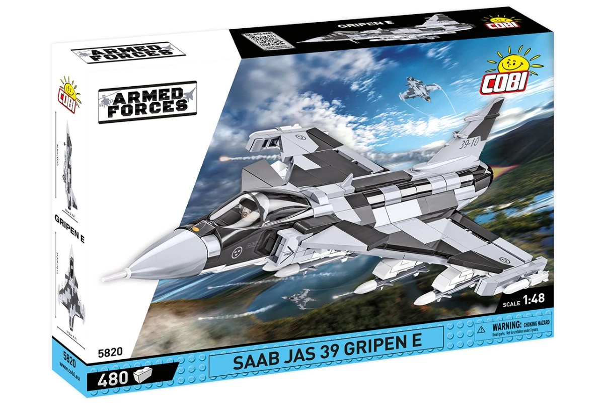 COBI-5820 – SAAB JAS 39 Gripen E – Svéd vadászgép építőjáték – 100% kompatibilis minden más kedvelt márkával