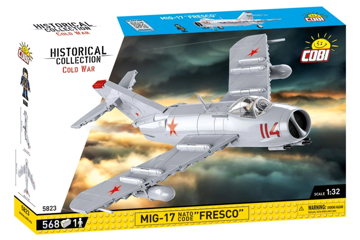 COBI-5823 – MiG-17 'Fresco' – Szovjet vadászgép építőjáték – 100% kompatibilis minden más kedvelt márkával