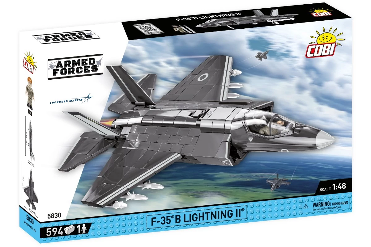 COBI-5830 – F-35B Lightning II – Lopakodó vadászbombázó építőjáték – 100% kompatibilis minden más kedvelt márkával
