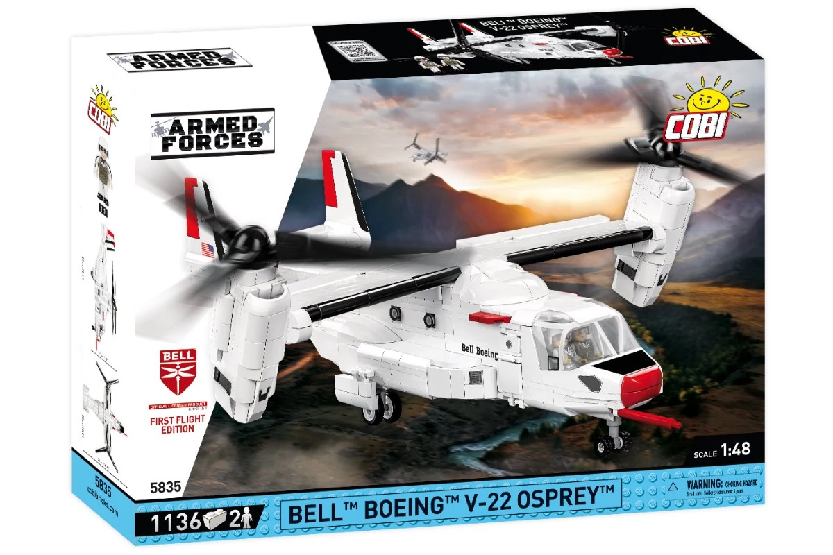 COBI-5835 – Bell Boeing V-22 Osprey – Billenőrotoros repülőgép első repülési kiadás építőjáték – 100% kompatibilis minden más kedvelt márkával