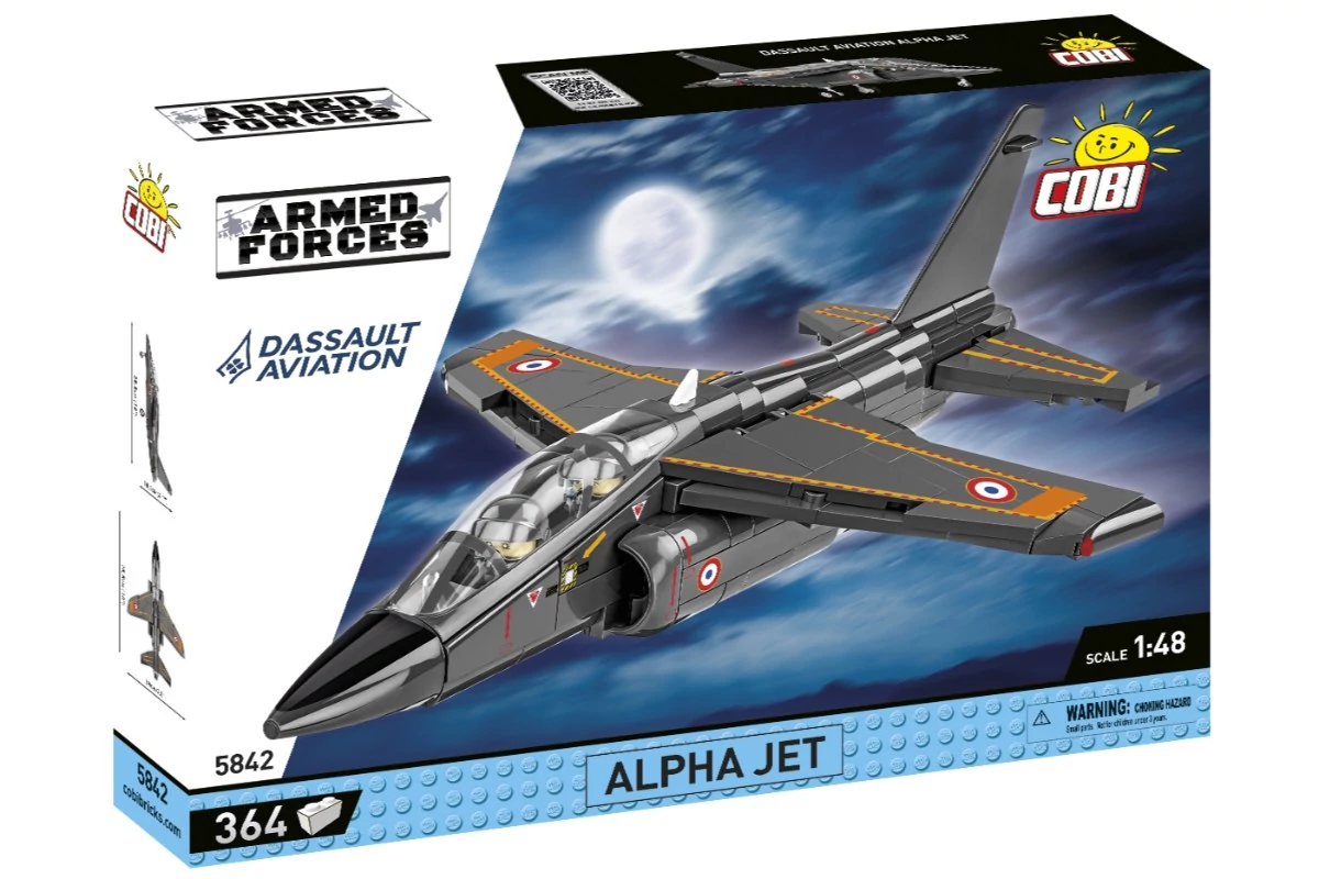 COBI-5842 – Alpha Jet – Francia kiképző repülőgép építőjáték – 100% kompatibilis minden más kedvelt márkával