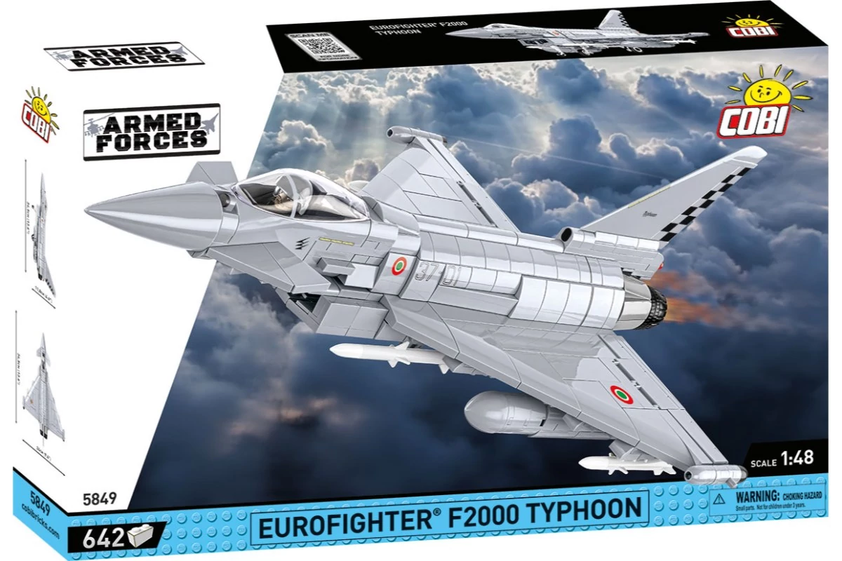 COBI-5849 – Eurofighter F2000 Typhoon – Olasz többcélú vadászgép építőjáték – 100% kompatibilis minden más kedvelt márkával