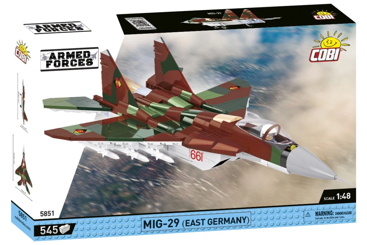COBI-5851 – MiG-29 (Kelet-Németország) – Vadászgép építőjáték – 100% kompatibilis minden más kedvelt márkával