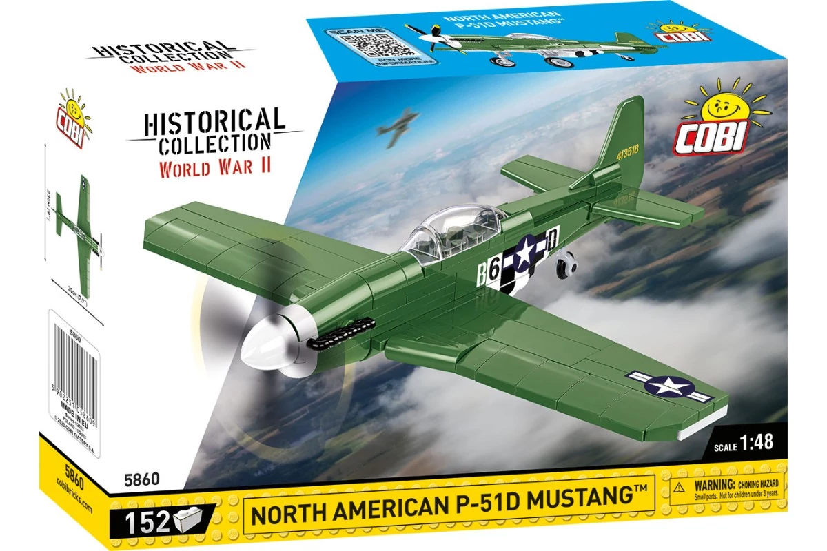 COBI-5860 - North American P-51D Mustang vadászgép – 100% kompatibilis minden más kedvelt márkával