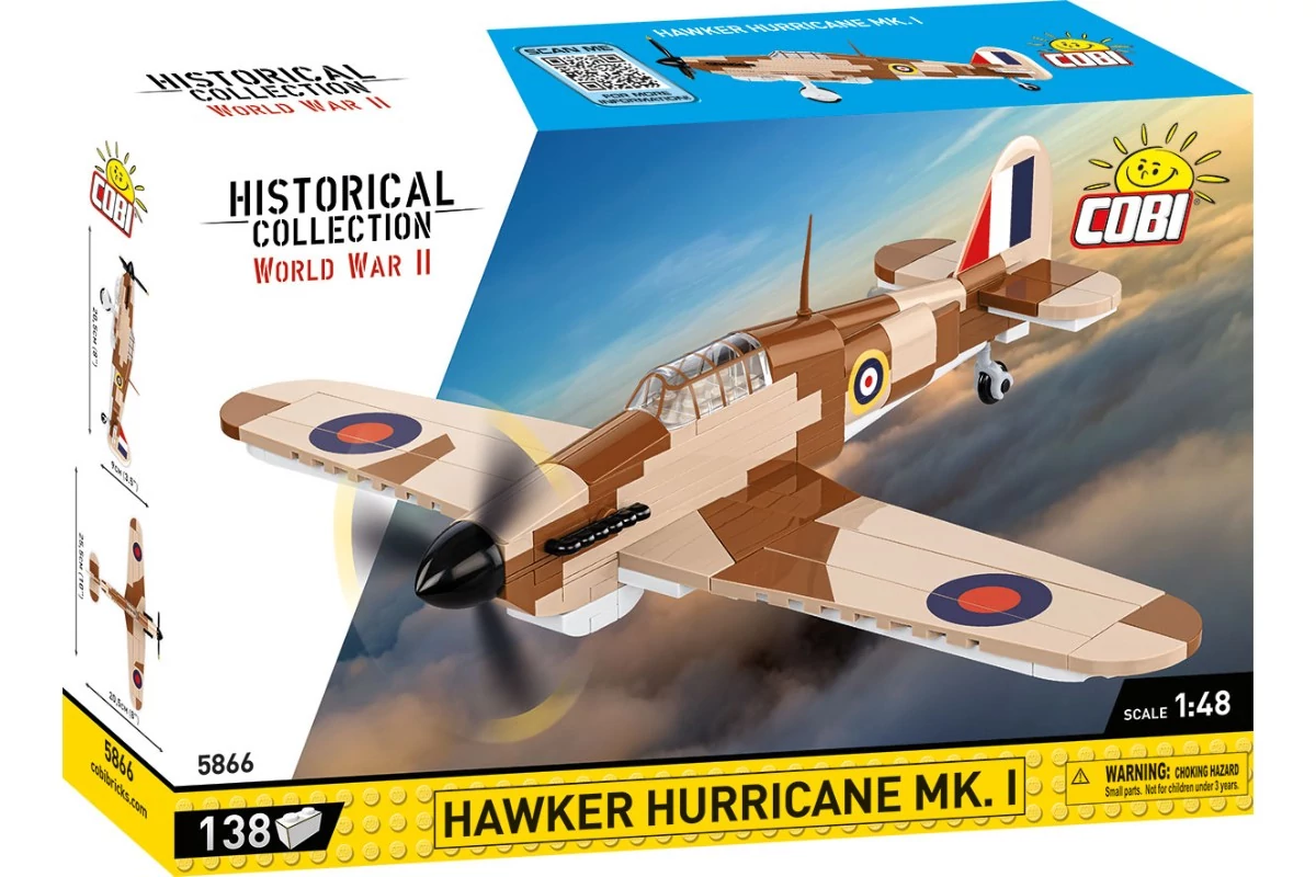 COBI-5866 - Hawker Hurricane Mk.I vadászgép – 100% kompatibilis minden más kedvelt márkával