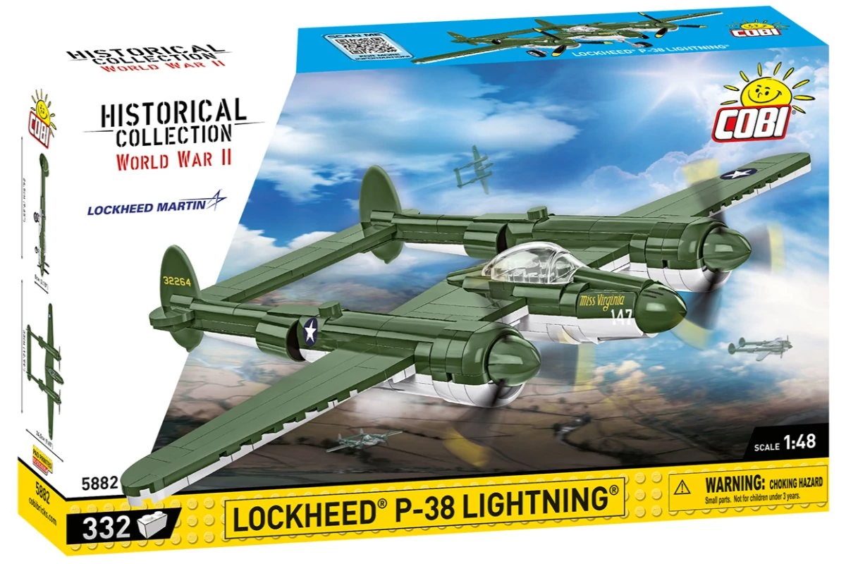 COBI-5882 - Lockheed P-38 Lightning vadászbombázó – 100% kompatibilis minden más kedvelt márkával