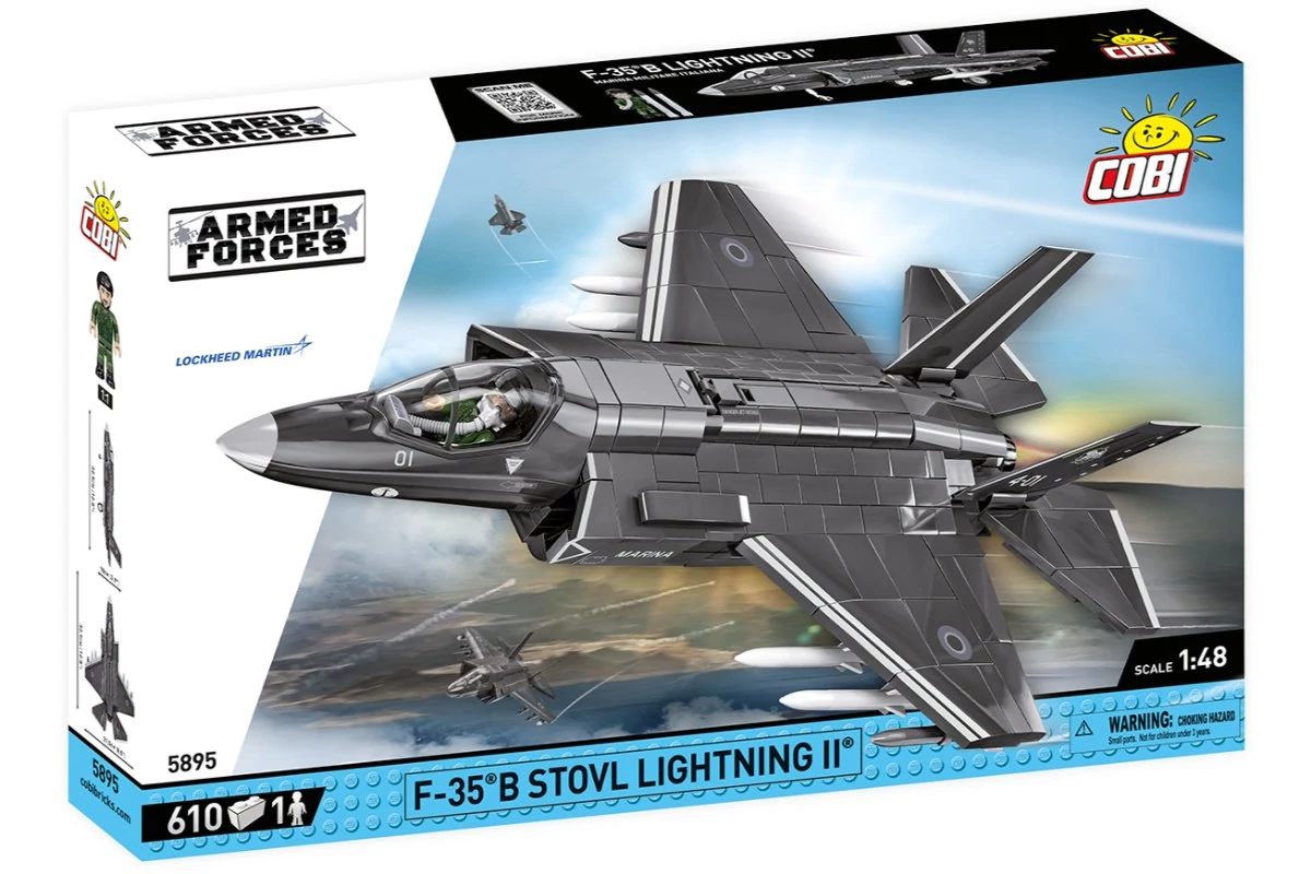 COBI-5895 – F-35B Lightning II – Lopakodó vadászgép építőjáték – 100% kompatibilis minden más kedvelt márkával