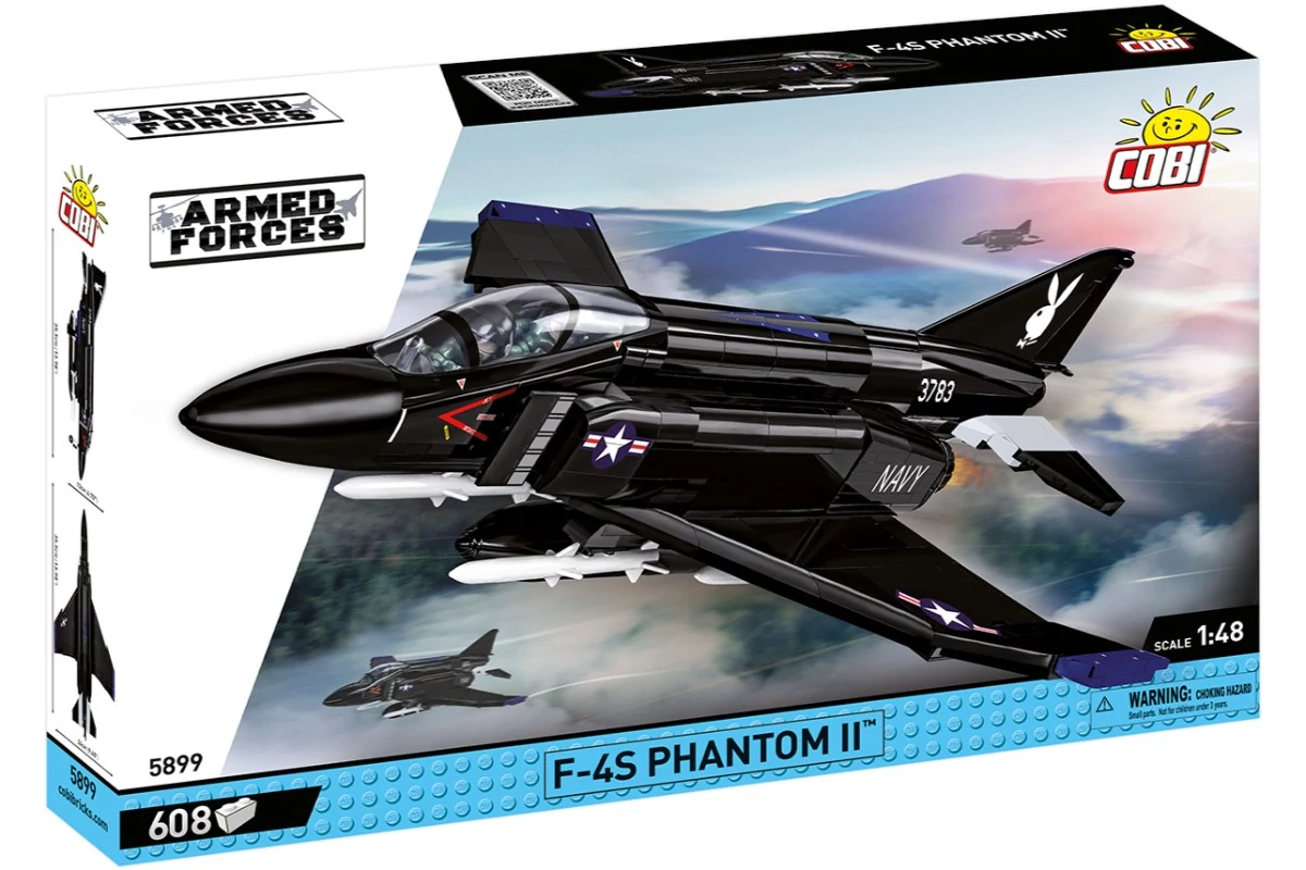 COBI-5899 – F-4S Phantom II 'Black Bunny' – Tesztrepülő építőjáték – 100% kompatibilis minden más kedvelt márkával