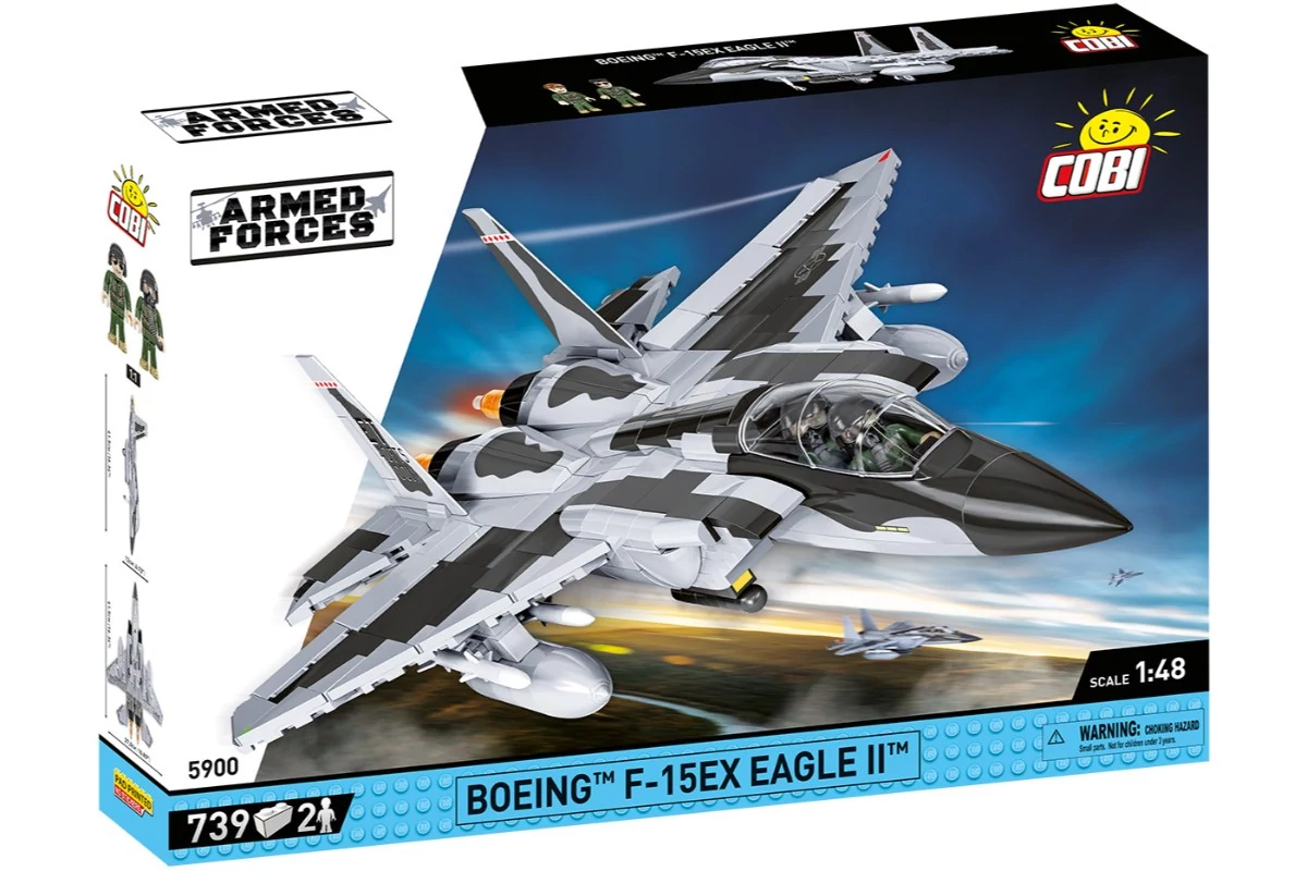 COBI 5900 – Boeing F-15EX Eagle II – Modern amerikai vadászgép építőjáték – 100% kompatibilis minden más kedvelt márkával