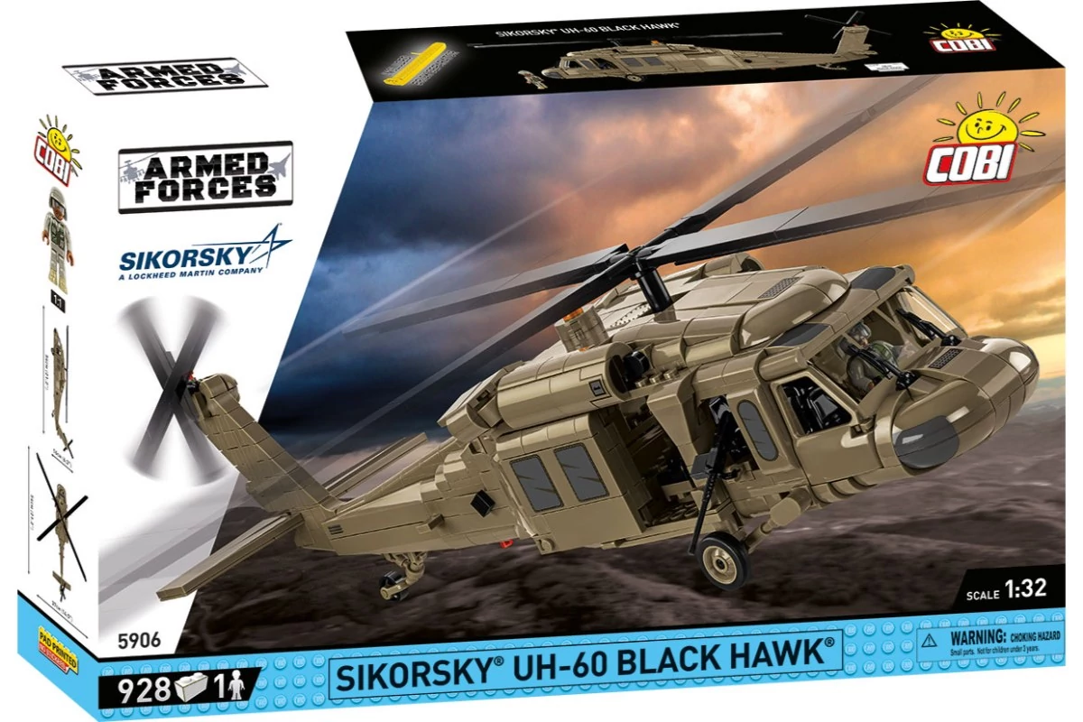 COBI-5906 – Sikorsky UH-60 Black Hawk – Katonai helikopter építőjáték – 100% kompatibilis minden más kedvelt márkával
