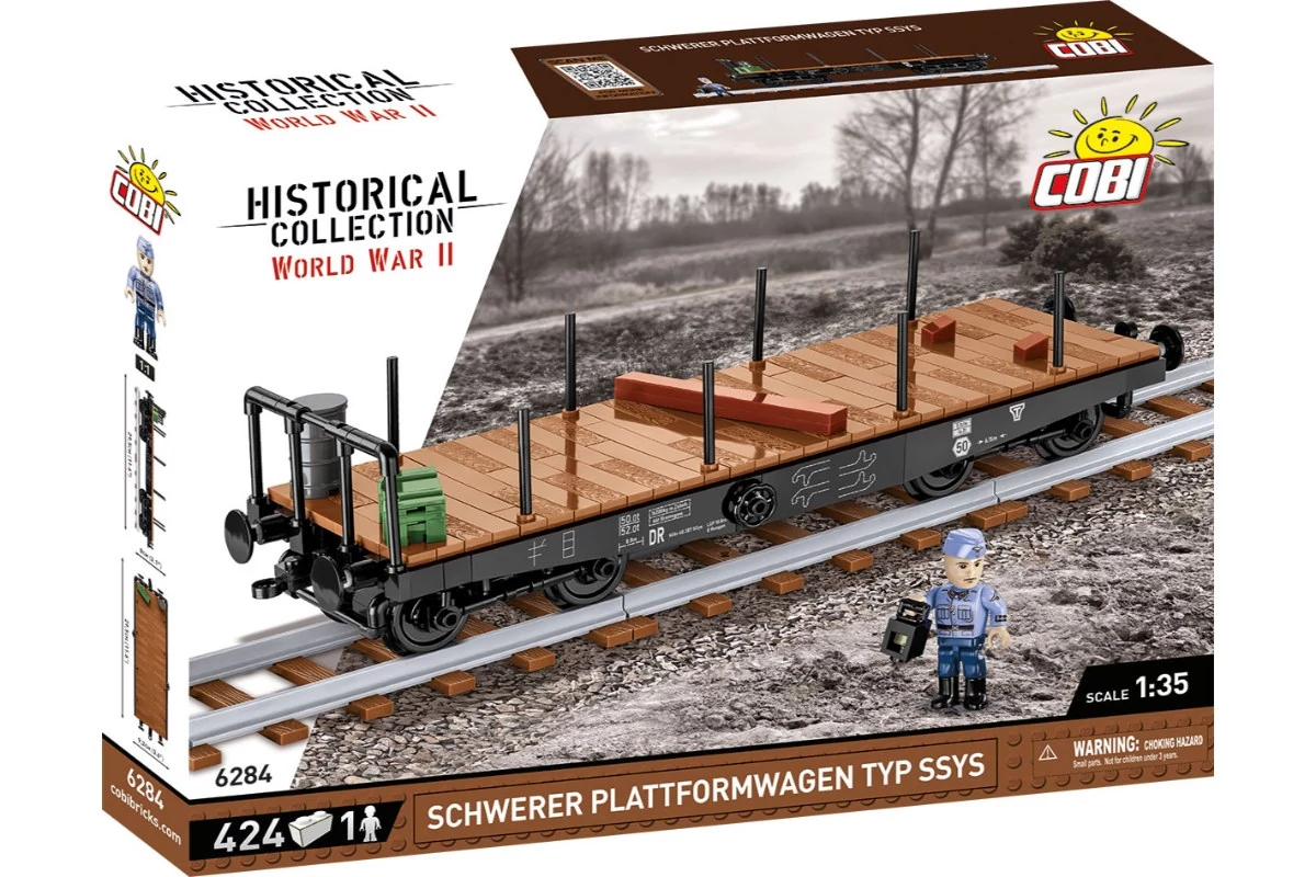 COBI 6284 – Schwerer Plattformwagen Type SSYS tehervagon építőjáték– 100% kompatibilis minden más kedvelt márkával
