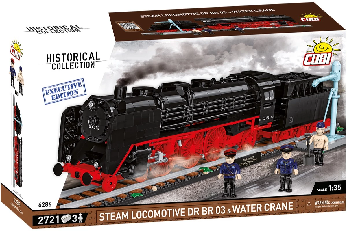 COBI 6286 - DR BR 03 gőzmozdony és vízdaru építőjáték– 100% kompatibilis minden más kedvelt márkával