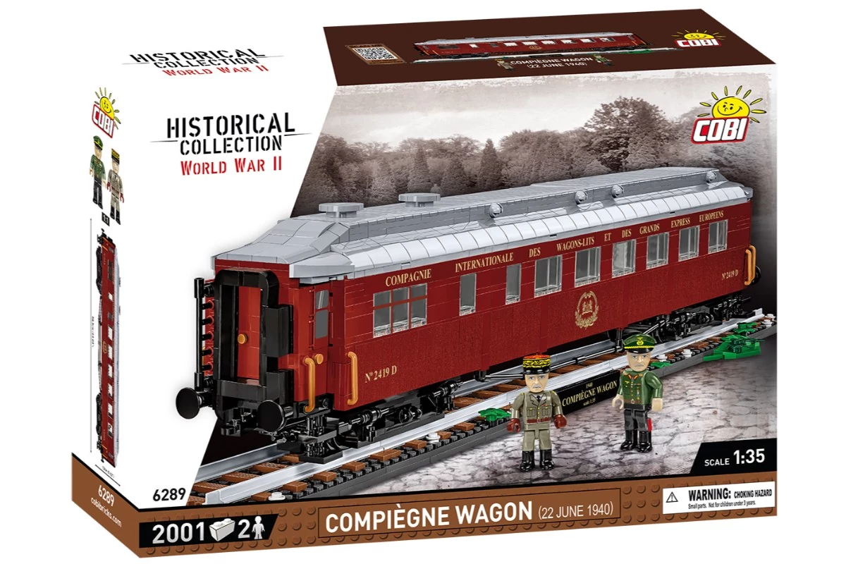 COBI 6289 - Compiègne Wagon 1940 vasúti kocsi építőjáték– 100% kompatibilis minden más kedvelt márkával