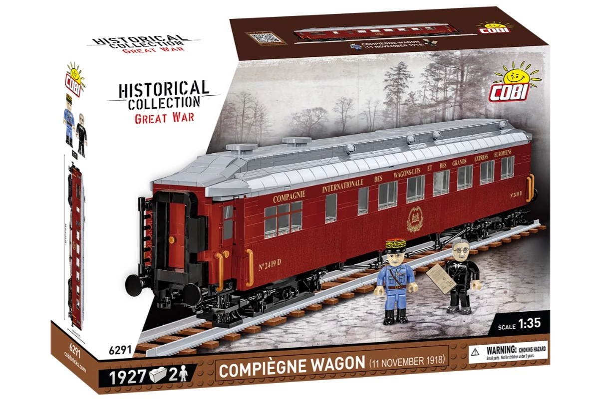 COBI 6291 - Compiègne Wagon 1918 vasúti kocsi építőjáték– 100% kompatibilis minden más kedvelt márkával