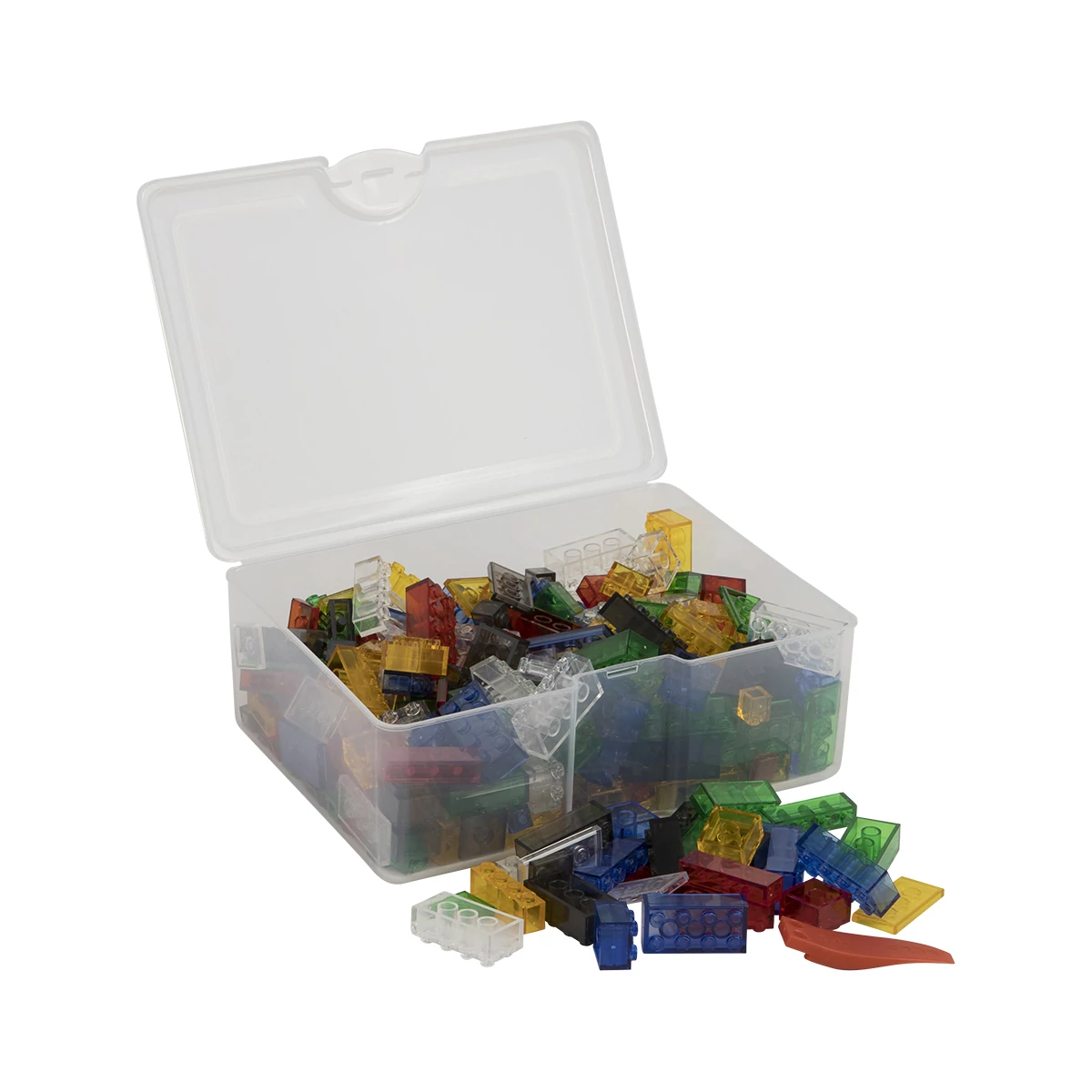 Q-BRiCKS® | 300 db-os vegyes , 100% kompatibilis építőkocka készlet átlátszó színekben
