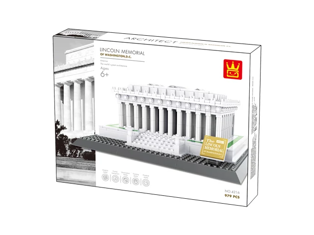 WANGE 4216 - Lincoln Memorial – Washington, USA építőjáték - 100% kompatibilis minden más kedvelt márkával