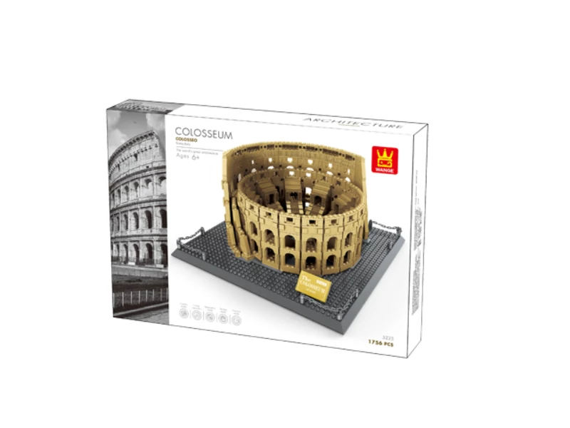 WANGE 5225 - A római Colosseum – Olaszország építőjáték - 100% kompatibilis minden más kedvelt márkával