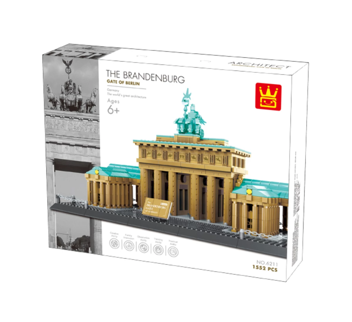 WANGE 6211 - Brandenburgi kapu Berlin – Németország építőjáték - 100% kompatibilis minden más kedvelt márkával