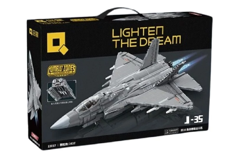 QMAN® 23017 - Shenyang J-35 lopakodó hordozó alapú vadászgép - 100% technic-kompatibilis építőjáték