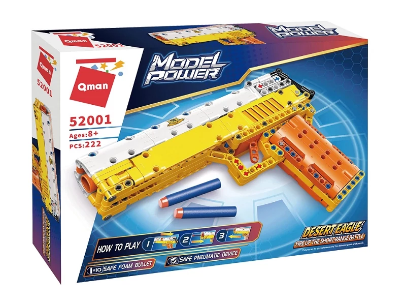 QMAN® 52001 - Desert Eagle játékpisztoly - 100% technic-kompatibilis építőjáték